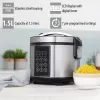 Panela elétrica Tristar RK-6132 — 1,5 L, 500 W, 7 programas automáticos, LCD, aço inoxidável/preto