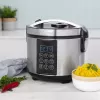 Panela elétrica Tristar RK-6132 — 1,5 L, 500 W, 7 programas automáticos, LCD, aço inoxidável/preto