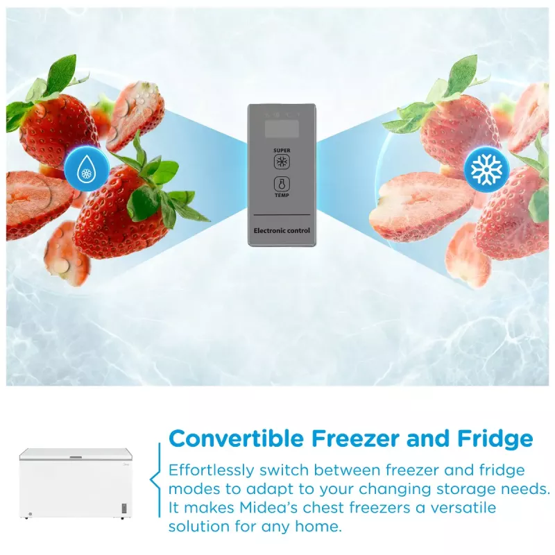 Arca congeladora Midea MDRC564FZE01 — independente, 418 l de capacidade útil, branco