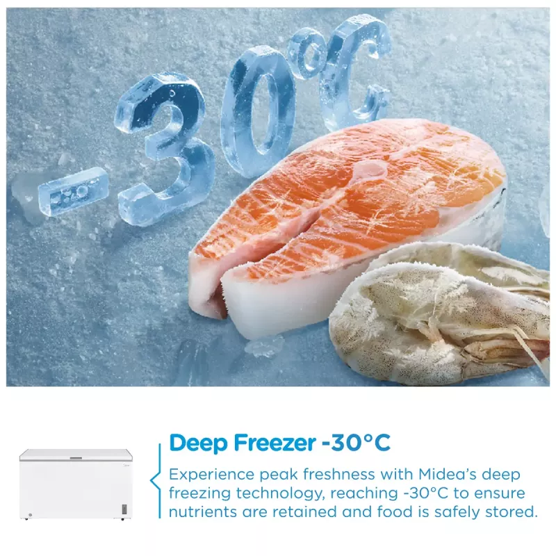 Arca congeladora Midea MDRC564FZE01 — independente, 418 l de capacidade útil, branco