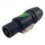 Ficha de cabo speakON de 4 polos EQUIP conector fêmea de 4 polos, preto, 22,5×22,5 mm, 30 g