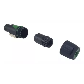 Ficha de cabo speakON de 4 polos EQUIP conector fêmea de 4 polos, preto, 22,5×22,5 mm, 30 g