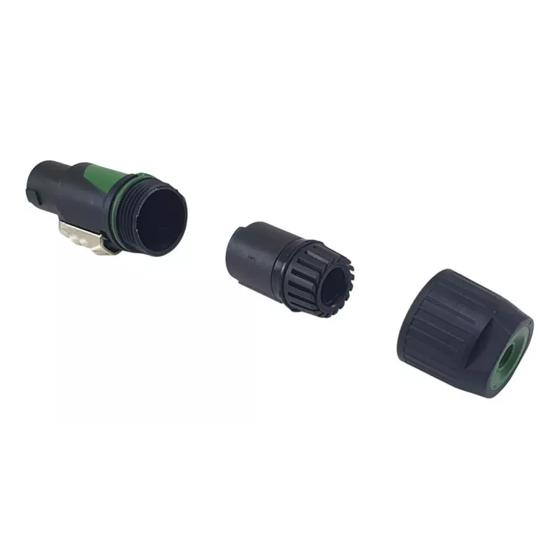 Ficha de cabo speakON de 4 polos EQUIP conector fêmea de 4 polos, preto, 22,5×22,5 mm, 30 g