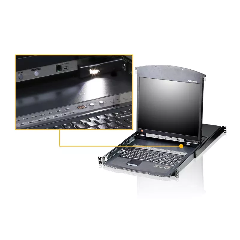 ATEN KL1508AN consola de rack 48,3 cm (19 polegadas) 1280 x 1024 píxeis metal preto 1HE