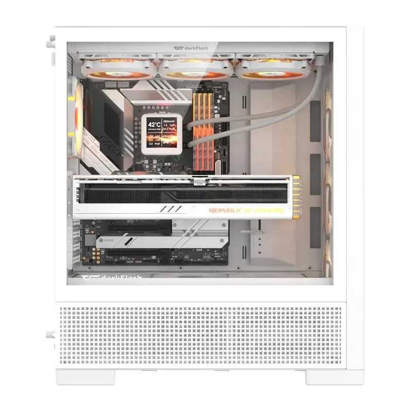Caixa de computador Darkflash AIRNOVA (branco) com 3 ventoinhas pré-instaladas