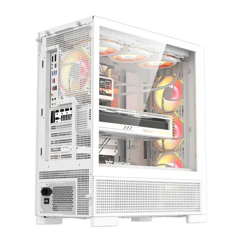 Caixa de computador Darkflash AIRNOVA (branco) com 3 ventoinhas pré-instaladas