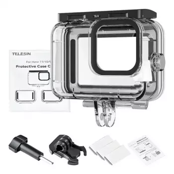 Conjunto de capas protetoras Telesin para GoPro Hero 12/11/10/9 – conjunto de capa rígida e capa de silicone