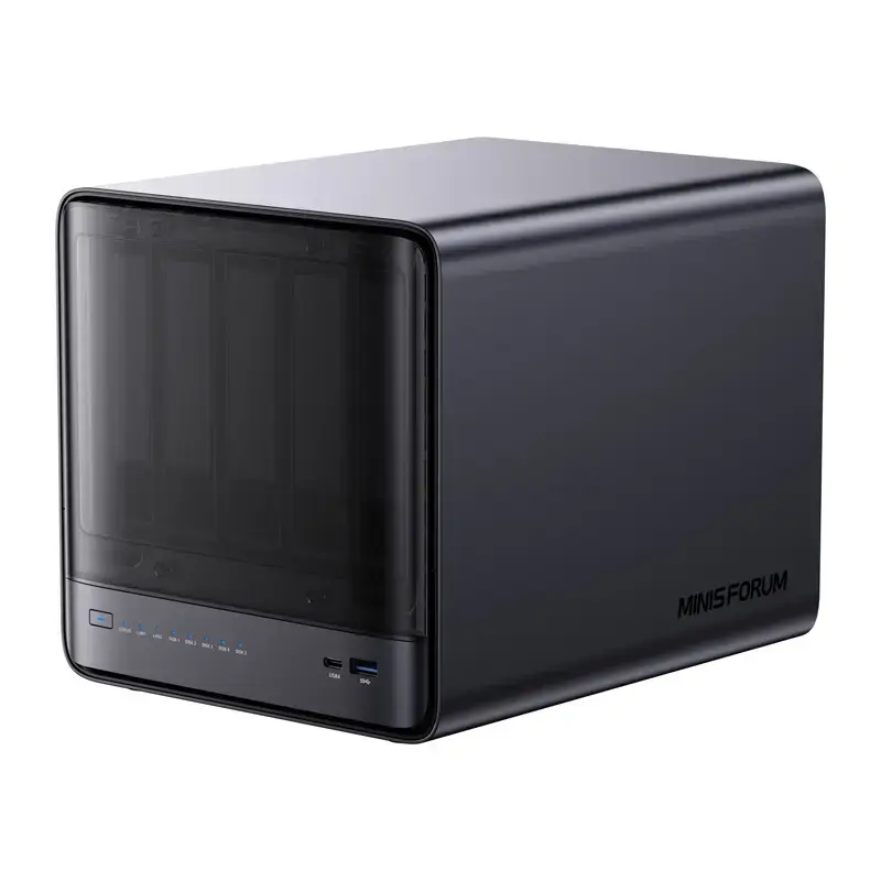 Mini-PC Minis Forum NAS N5 AMD Ryzen 7 H255, 16 GB RAM, 128 GB armazenamento do SO