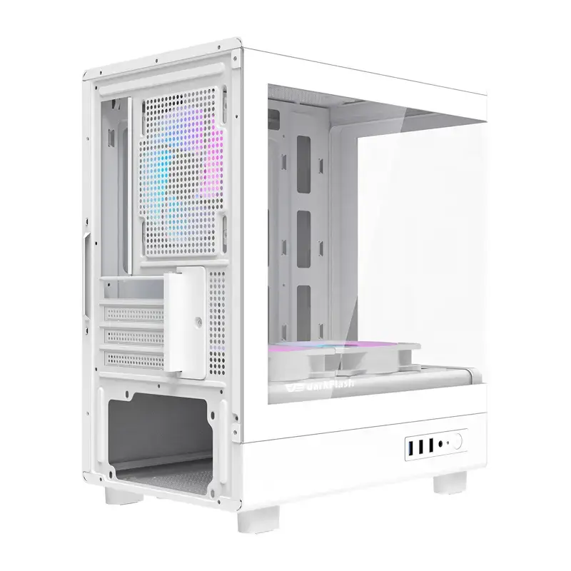 Caixa de computador Darkflash DB330M branca v2 com três ventoinhas pré-instaladas, suporte micro-ATX/mATX