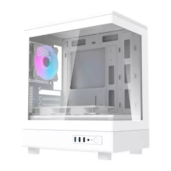 Caixa de computador Darkflash DB330M branca v2 com três ventoinhas pré-instaladas, suporte micro-ATX/mATX