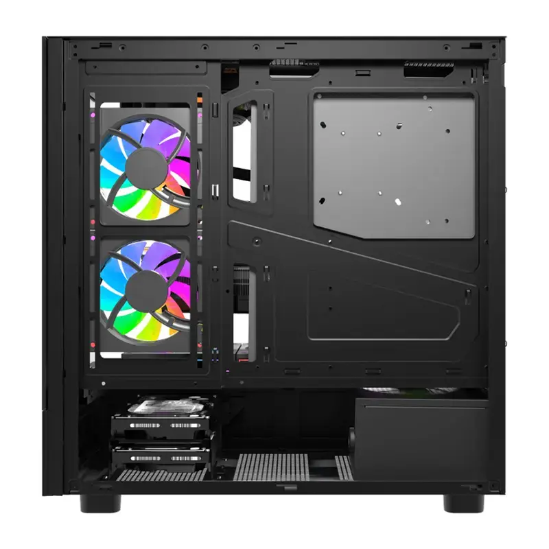 Caixa de computador DarkFlash DS950V com ecrã frontal (preto) e 6 ventoinhas pré-instaladas