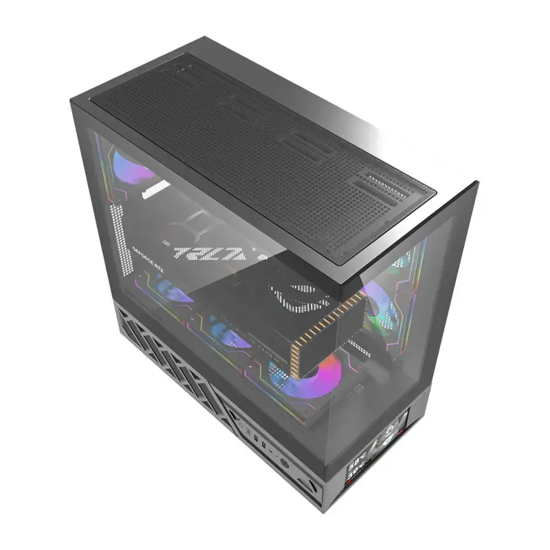 Caixa de computador DarkFlash DS950V com ecrã frontal (preto) e 6 ventoinhas pré-instaladas