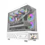 Caixa de computador DarkFlash DS950V com ecrã integrado, branco, inclui 6 ventoinhas