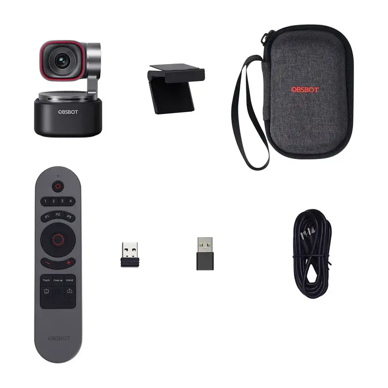 OBSBOT Tiny 3 Remote Combo — webcam IA compacta com comando