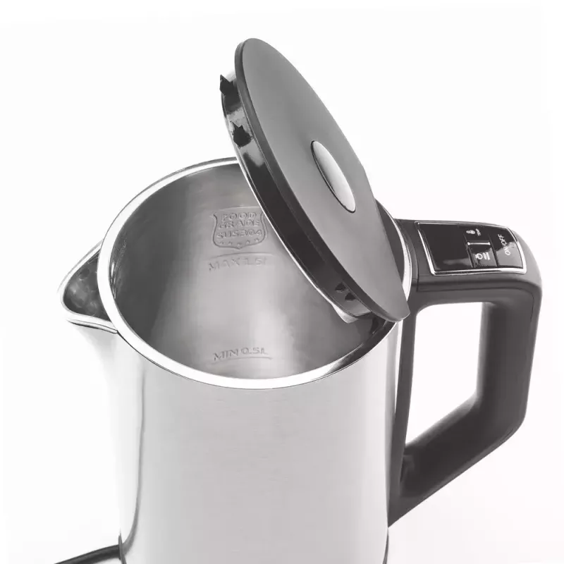 Chaleira elétrica GASTROBACK Design Cool Touch 1,5 L 2200 W, aço inoxidável/preto