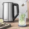 Chaleira elétrica GASTROBACK Design Cool Touch 1,5 L 2200 W, aço inoxidável/preto