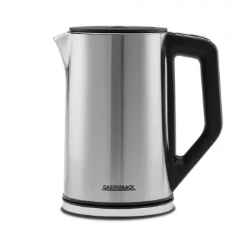 Chaleira elétrica GASTROBACK Design Cool Touch 1,5 L 2200 W, aço inoxidável/preto
