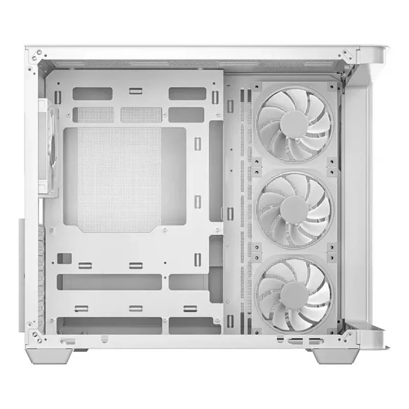 Caixa de PC DeepCool CG530U 4F Branco — fonte de alimentação traseira, suporta 3x120 mm laterais + 1x120 mm traseira, suportes para ventoinhas de 120/140 mm, HDD de 2,5