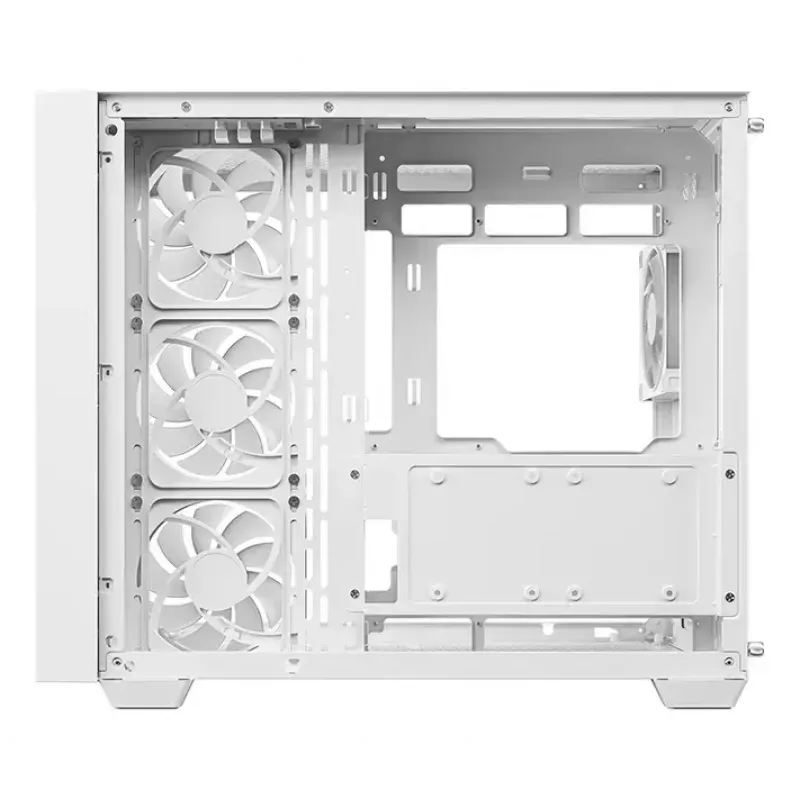 Caixa de PC DeepCool CG530U 4F Branco — fonte de alimentação traseira, suporta 3x120 mm laterais + 1x120 mm traseira, suportes para ventoinhas de 120/140 mm, HDD de 2,5