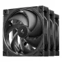 DeepCool FD12 V2 3IN1 ventoinha de caixa de 120 mm, pack de 3, preto (R-FD12V2-BKNPN3-G)