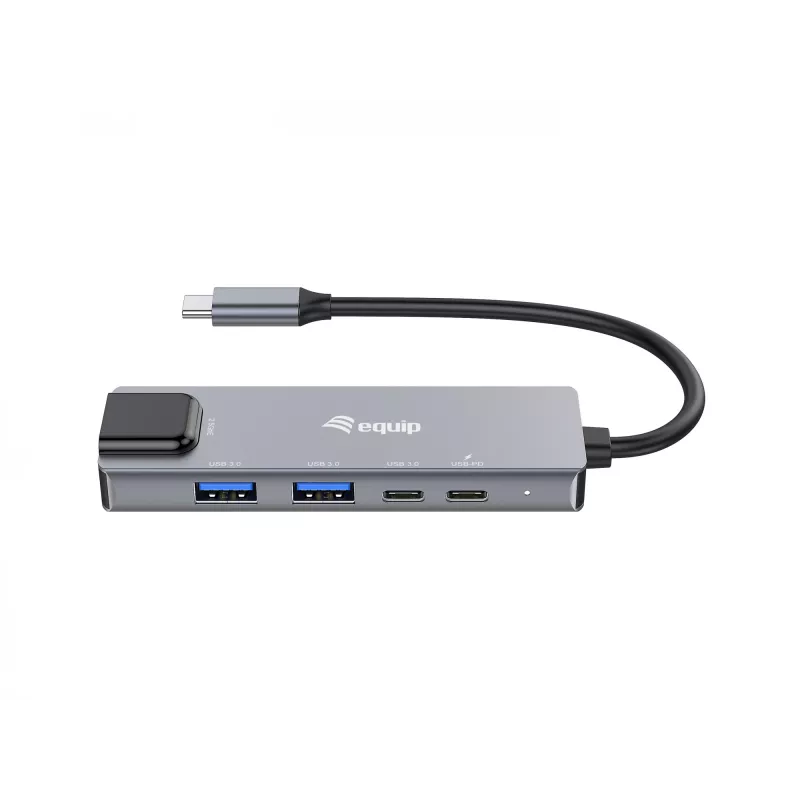 Adaptador multifunções 5-em-1 Equip, 2,5GbE, USB-A x 2, USB-C x 1, USB-C, 100W USB PD
