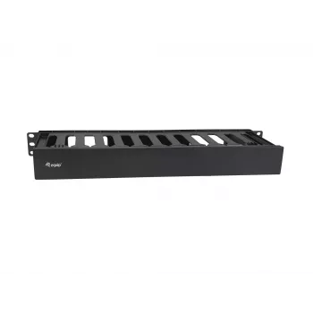 Painel de gestão de cabos para rack de 19 polegadas Equip, preto