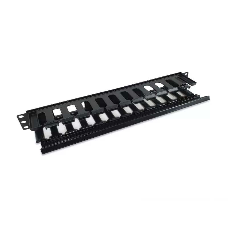 Painel de gestão de cabos para rack de 19 polegadas Equip, preto