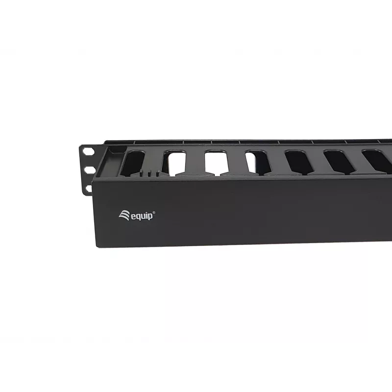 Painel de gestão de cabos para rack de 19 polegadas Equip, preto