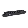 Painel de gestão de cabos para rack de 19 polegadas Equip, preto