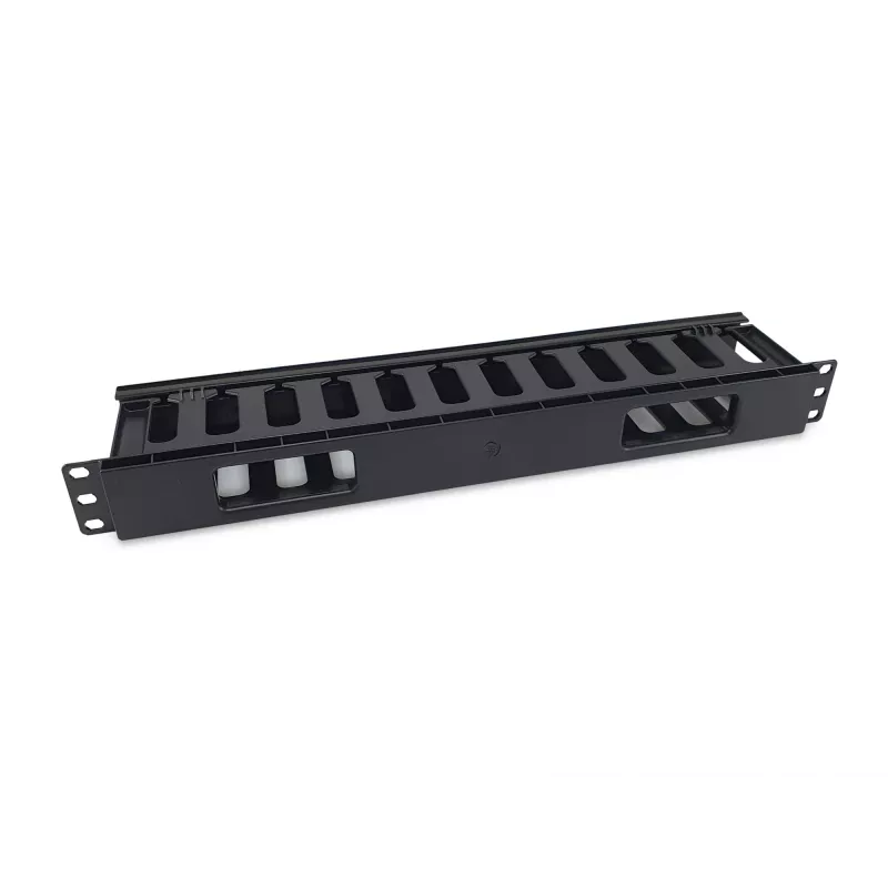 Painel de gestão de cabos para rack de 19 polegadas Equip, preto