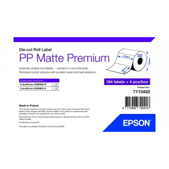Etiquetas de impressora autoadesivas recortadas Epson 7113422, branco, 21 x 29,7 cm, 184 etiquetas/rolo, 736 etiquetas/embalagem