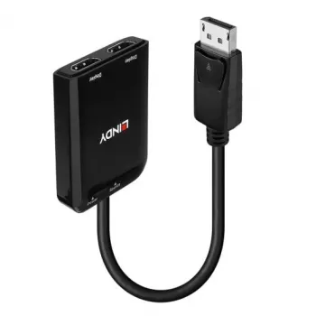 Hub MST Lindy DisplayPort para 2 portas HDMI, DisplayPort, 2 x HDMI, ficha, conector fêmea, reto, reto