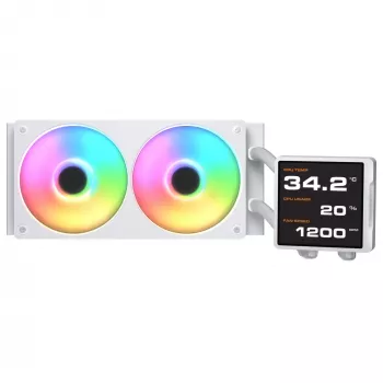 Refrigeração líquida para CPU All-in-One Cougar Poseidon Vistek Pro 240, ARGB, ventoinha de 120 mm, branco