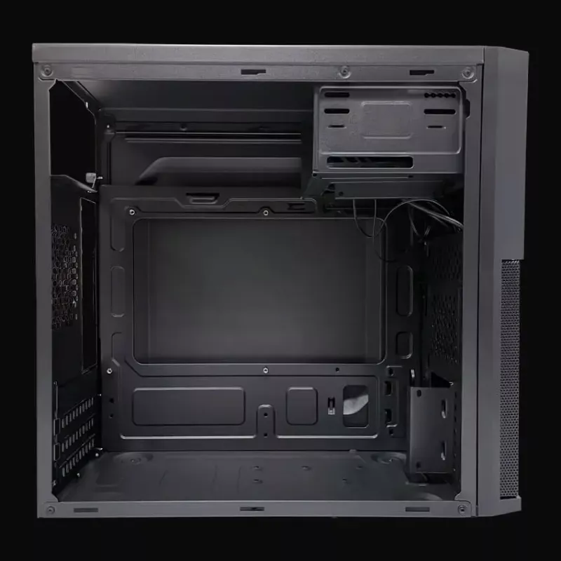 Caixa PC Micro Tower LC-Power 2004MB-V3, Micro-ATX/Mini-ITX, preto, fonte de alimentação no topo, suporta 2×3,5 polegadas + 2×2,5 polegadas, USB 3.2 Gen1