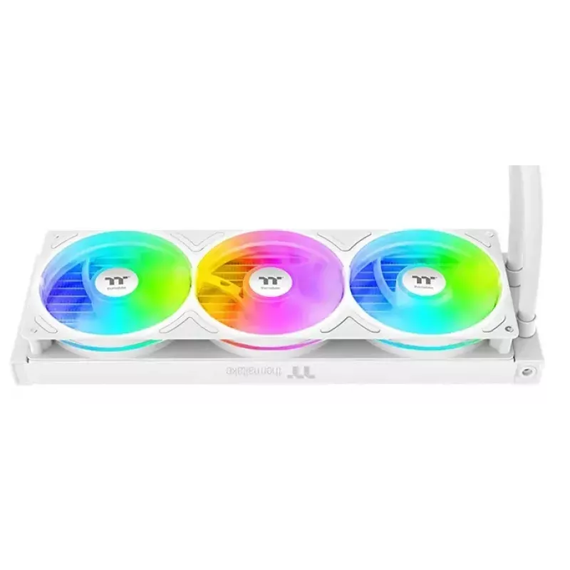 Refrigeração líquida tudo-em-um Thermaltake TH360 V3 Ultra ARGB — 3 ventoinhas de 120 mm, 500–2500 rpm, 12 V, branco