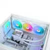 Refrigeração líquida tudo-em-um Thermaltake TH360 V3 Ultra ARGB — 3 ventoinhas de 120 mm, 500–2500 rpm, 12 V, branco