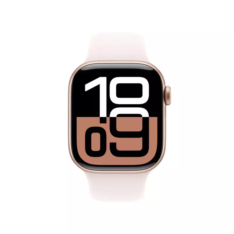 Smartwatch Apple Watch Series 10 GPS + Cellular 42mm caixa de alumínio rosa-ouro pulseira desportiva Light Blush M/L