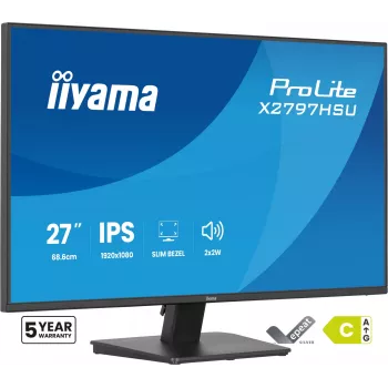 Monitor de computador IIYAMA ProLite X2797HSU-B1 27 polegadas (68,6 cm) Full HD 1920×1080 LED mate 4 ms USB 3.2 Gen 1 altifalantes VESA preto