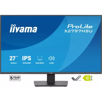 Monitor de computador IIYAMA ProLite X2797HSU-B1 27 polegadas (68,6 cm) Full HD 1920×1080 LED mate 4 ms USB 3.2 Gen 1 altifalantes VESA preto