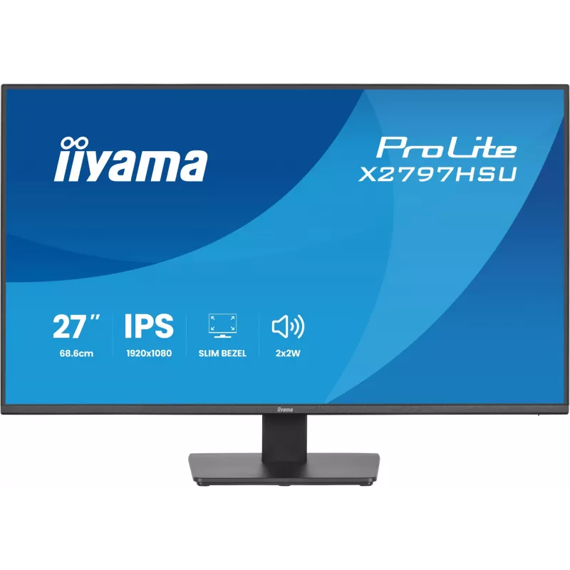 Monitor de computador IIYAMA ProLite X2797HSU-B1 27 polegadas (68,6 cm) Full HD 1920×1080 LED mate 4 ms USB 3.2 Gen 1 altifalantes VESA preto
