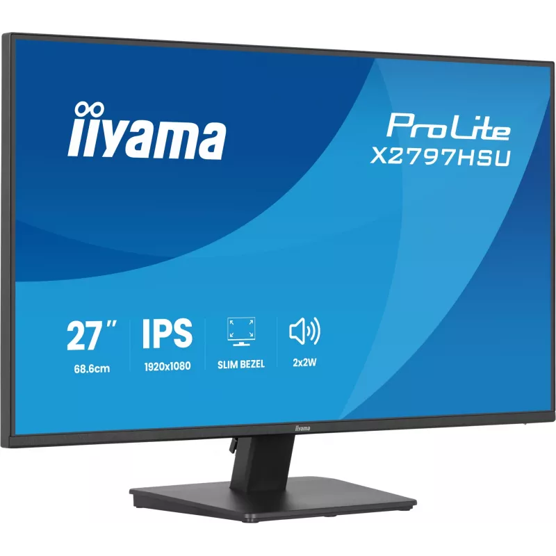Monitor de computador IIYAMA ProLite X2797HSU-B1 27 polegadas (68,6 cm) Full HD 1920×1080 LED mate 4 ms USB 3.2 Gen 1 altifalantes VESA preto
