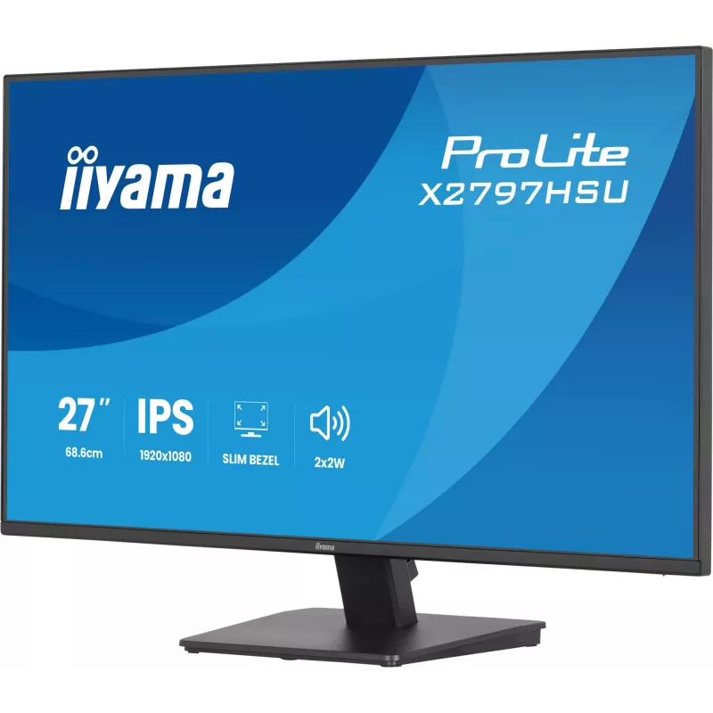 Monitor de computador IIYAMA ProLite X2797HSU-B1 27 polegadas (68,6 cm) Full HD 1920×1080 LED mate 4 ms USB 3.2 Gen 1 altifalantes VESA preto