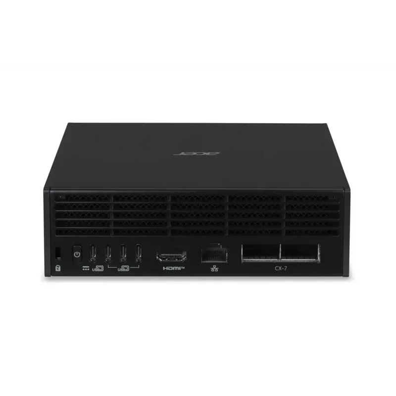 Estação de trabalho Mini-PC Acer Veriton VGN100 GB10, 128 GB LPDDR5x, 4 TB SSD, NVIDIA Blackwell, DGX OS, preto/cinzento