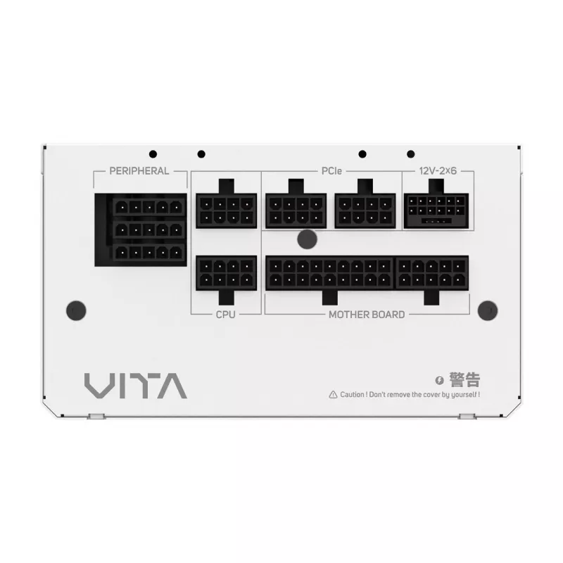 Fonte de alimentação FSP VITA GM 1000W branca ATX ATX3.1 branco, 1000 W, 100 - 240 V, 50/60 Hz, 12 - 6 A, ativa, 100 W
