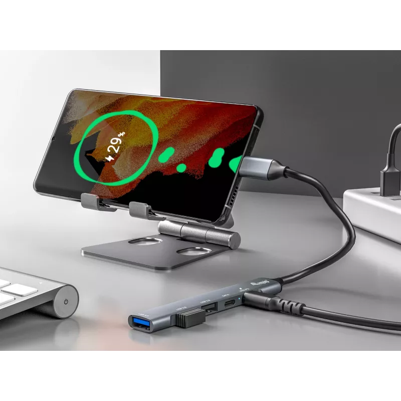 Equip hub USB 3.0/2.0 de 5 portas com USB-C PD