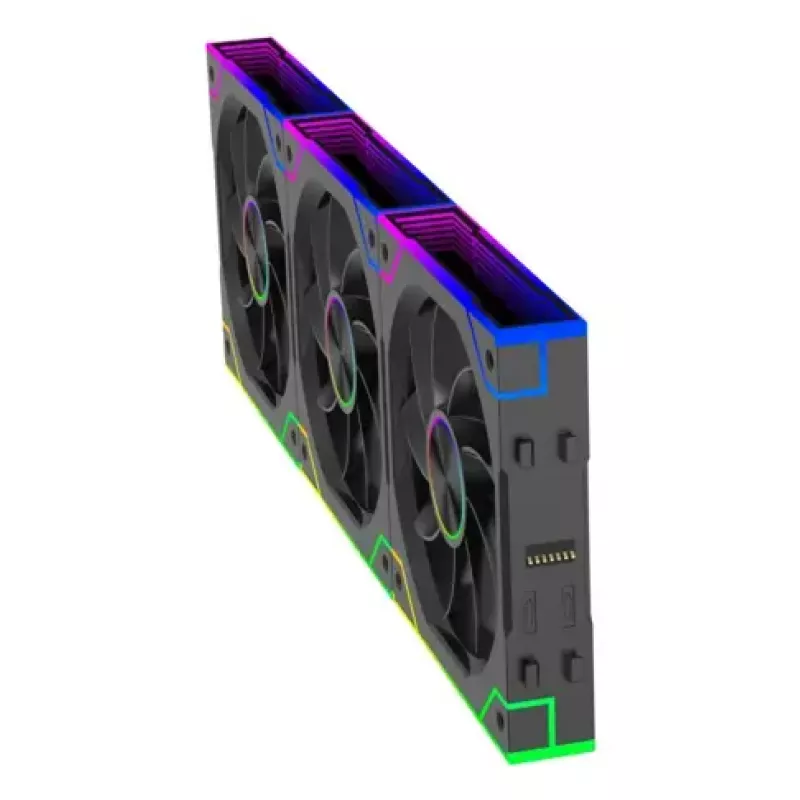 XILENCE XPF360R.ARGB ventoinha para caixa de PC 120 mm pack de 3, rolamento hidráulico, 1,9 mmH2O, 7–13,2 V, preto