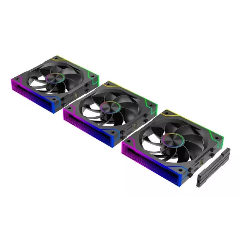 XILENCE XPF360R.ARGB ventoinha para caixa de PC 120 mm pack de 3, rolamento hidráulico, 1,9 mmH2O, 7–13,2 V, preto