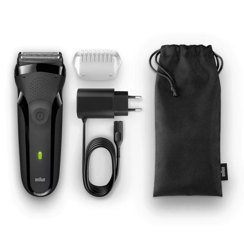 Braun Series 3 301s máquina de barbear de lâminas aparador preto