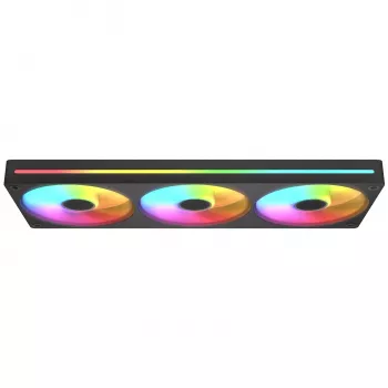 Cougar Unity360-FB Single-Frame 360 ARGB PWM Forward, 120mm×3, 700–2500 RPM, FDB, 5.4 mmH2O, preto