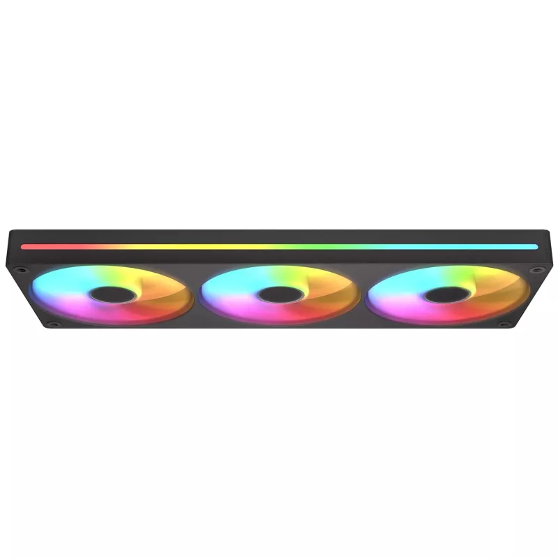 Cougar Unity360-FB Single-Frame 360 ARGB PWM Forward, 120mm×3, 700–2500 RPM, FDB, 5.4 mmH2O, preto
